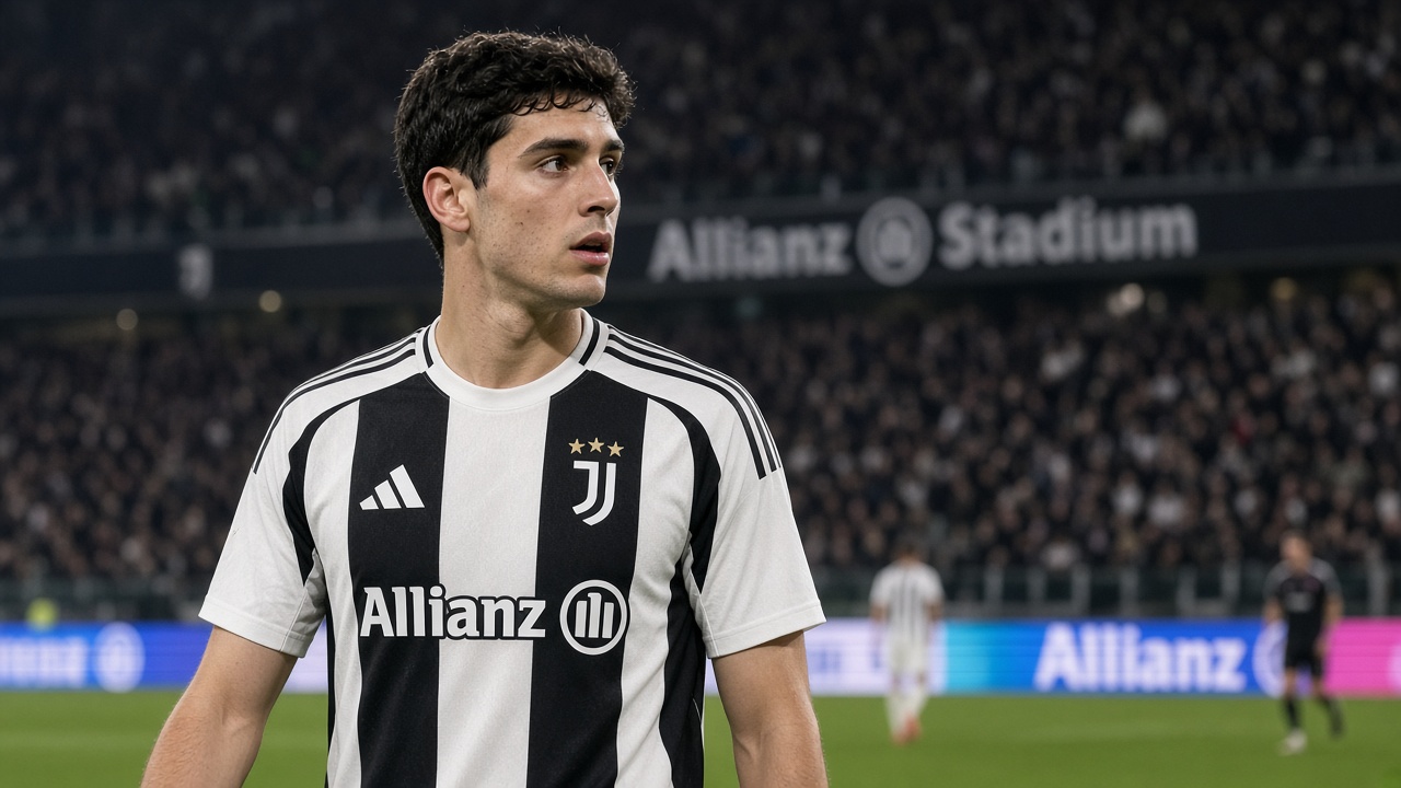 Pemain Juventus dengan seragam stripe hitam-putih