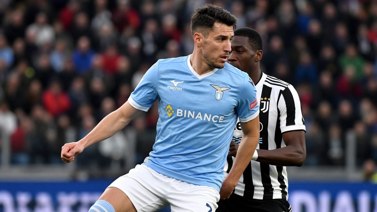 Pemain Lazio dengan seragam sky blue Biancocelesti