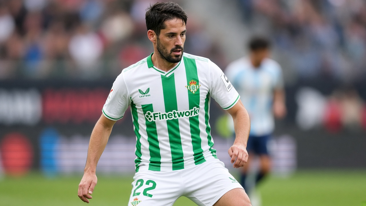 Isco Alarcón (Real Betis) dengan seragam verdiblanco hijau-putih